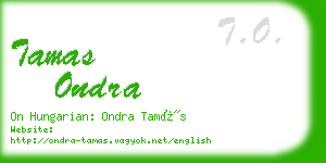 tamas ondra business card